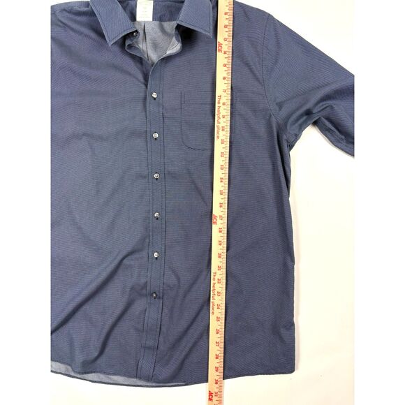 Brooks Brothers Mens Slim Fit Button Down Shirt Size 17.5-36/37 Navy Microdot - Picture 7 of 8